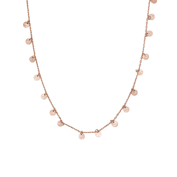 Textured Disc Charm Necklace