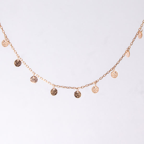 Textured Disc Charm Necklace