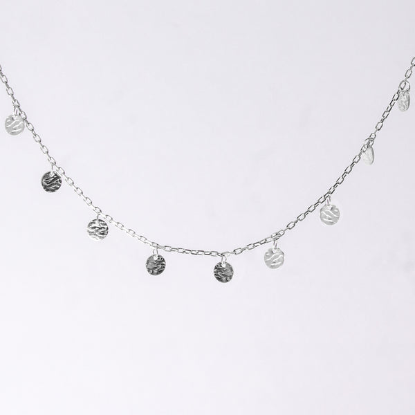 Textured Disc Charm Necklace