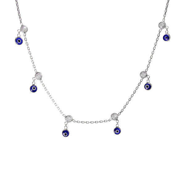 Evil Eye Enamel Ball Chain Necklace