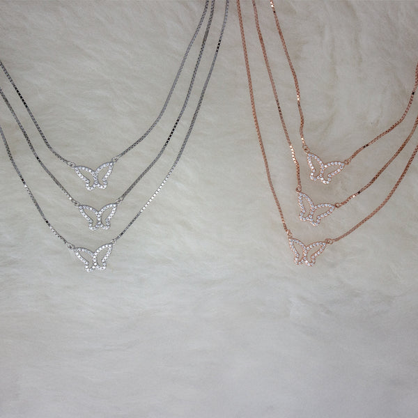 Sparkling Butterfly Pendant Necklace