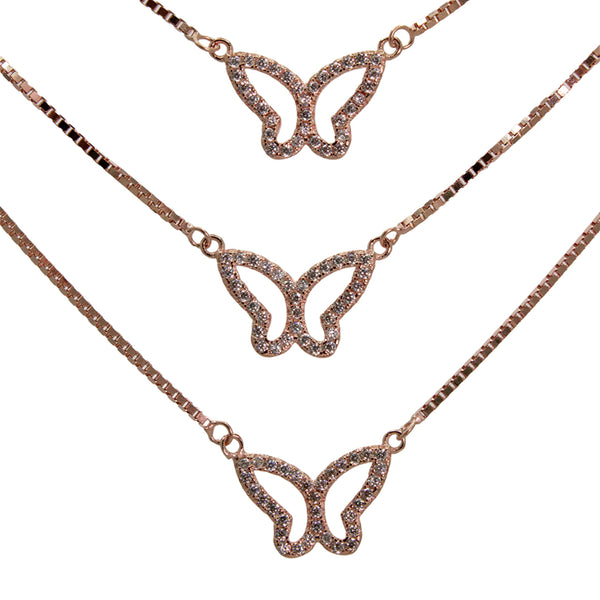 Sparkling Butterfly Pendant Necklace