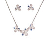 Crystal Bloom Enamel Floral Necklace Set