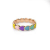 Multicolor Enamel Heart Band Ring