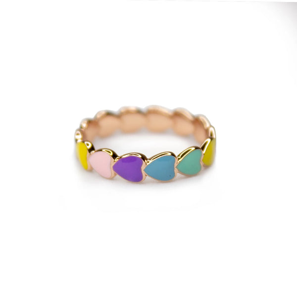 Colorful Heart Ring - RoseGold, 5