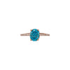 Oval stone Solitaire Ring - Blue