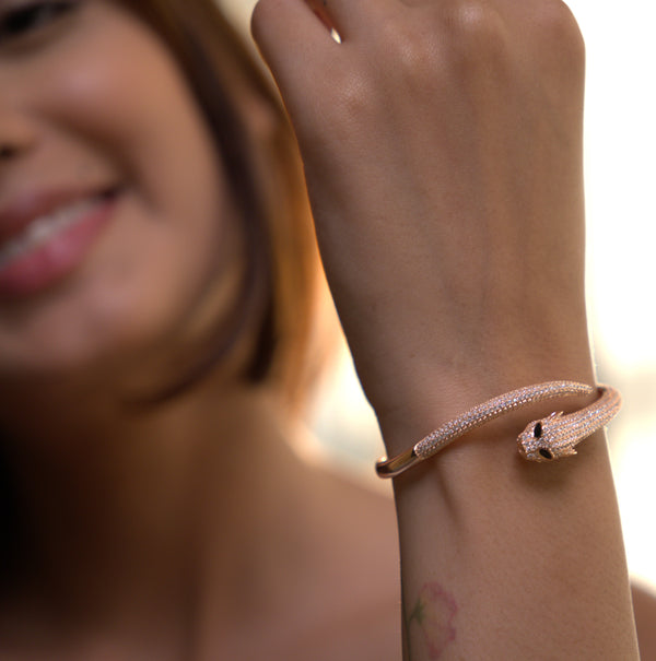 Panther Pavé Open Cuff Bracelet