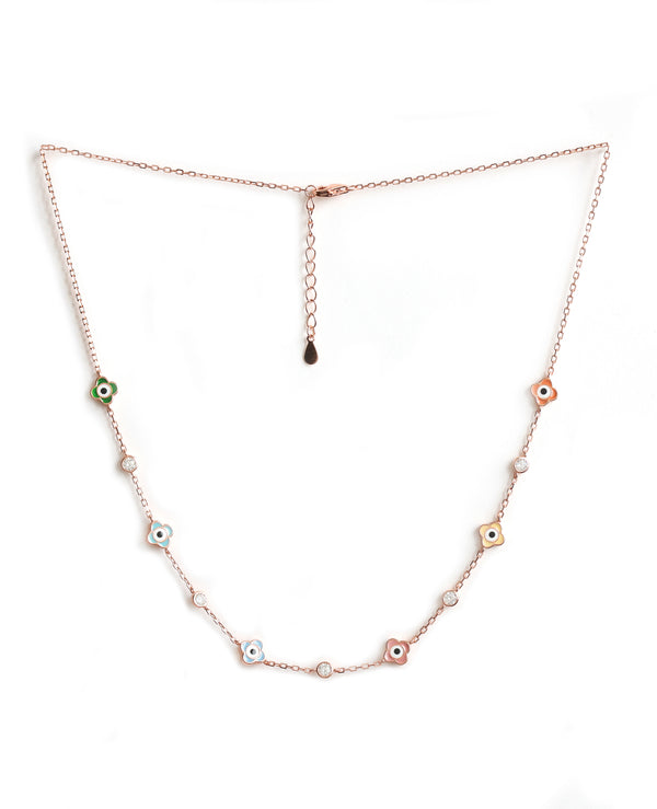 Evil Eye Enamel Chain Necklace