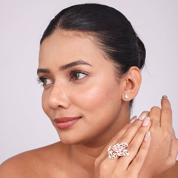 Butterfly Pearl Cluster Statement Ring