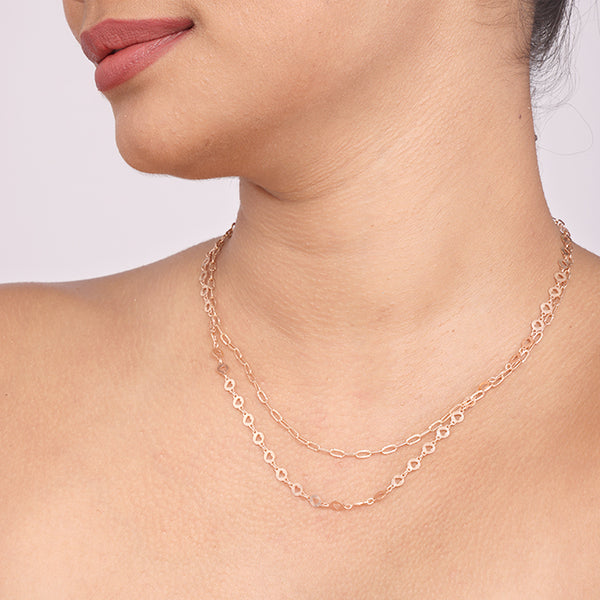 Layered Heart Link Necklace