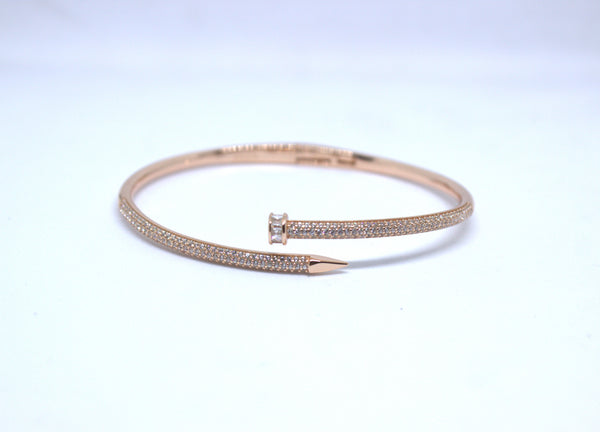 Iconic Nail Crystal Open Cuff Bracelet