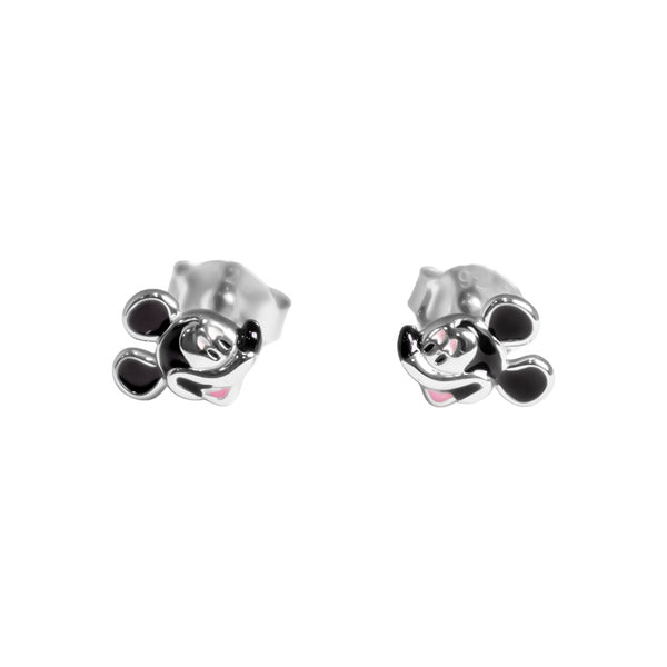 Mickey Mouse-Inspired Stud Earrings – Rose Gold & Silver Options