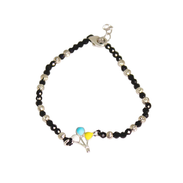 legant Black Beaded Bracelet with Balloon Charm 🎈✨