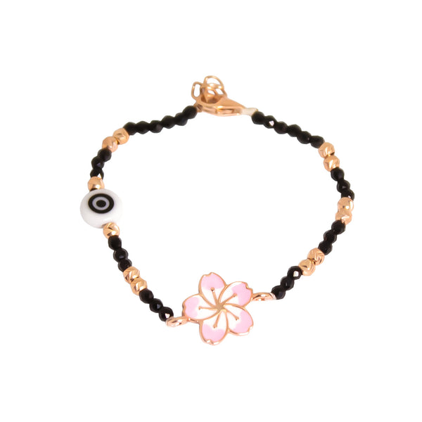Kids Pink Blossom Beaded Bracelet
