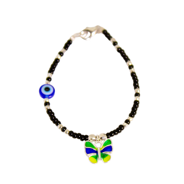 Green & Blue Butterfly Evil Eye Bracelet – Protection & Transformation 🦋🧿