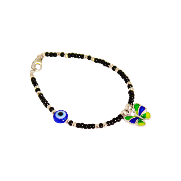 Green & Blue Butterfly Evil Eye Bracelet – Protection & Transformation 🦋🧿