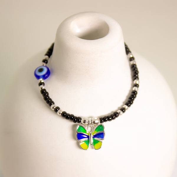 Green & Blue Butterfly Evil Eye Bracelet – Protection & Transformation 🦋🧿