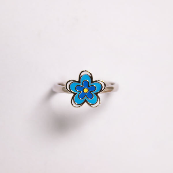 💙 Charming Blue Flower Adjustable Ring – Delicate & Elegant 🌼