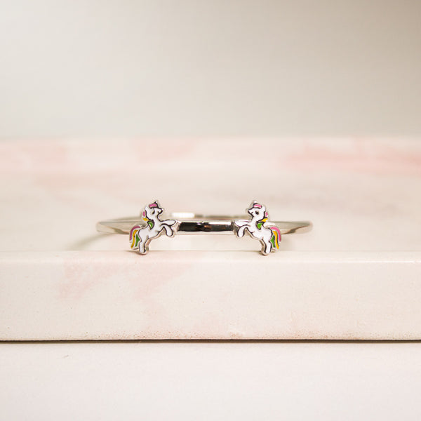 Magical Unicorn Open Bangle Bracelet – Enchanting & Playful 🦄✨