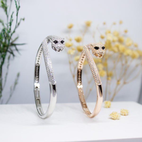 Panther Pavé Open Cuff Bracelet