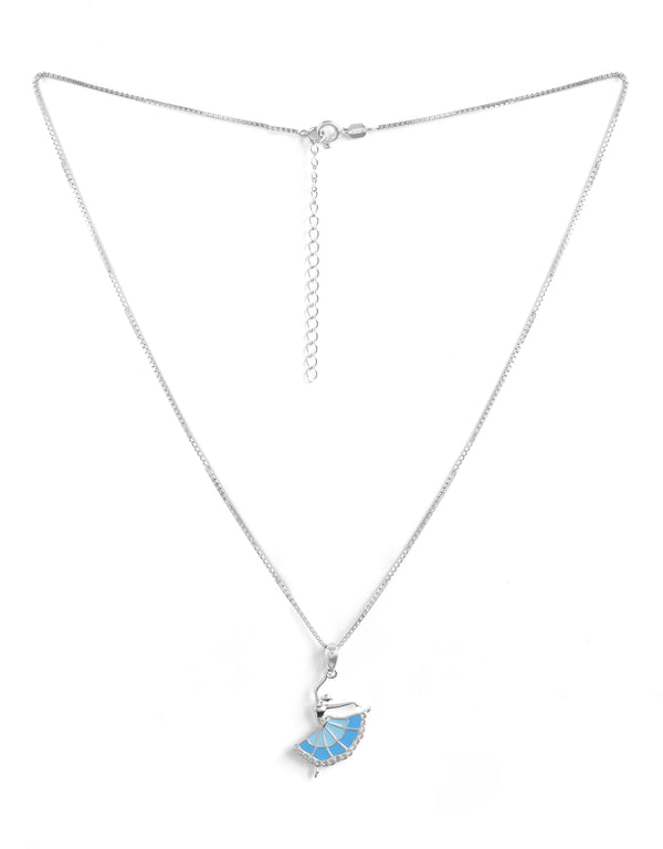 Pirouette Blue Enamel Necklace