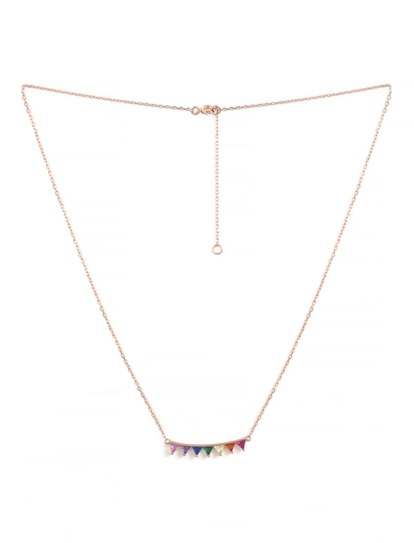 Rainbow Triangle Bar Necklace