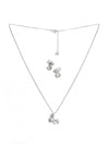 Double Heart Crystal Pendant Necklace Set