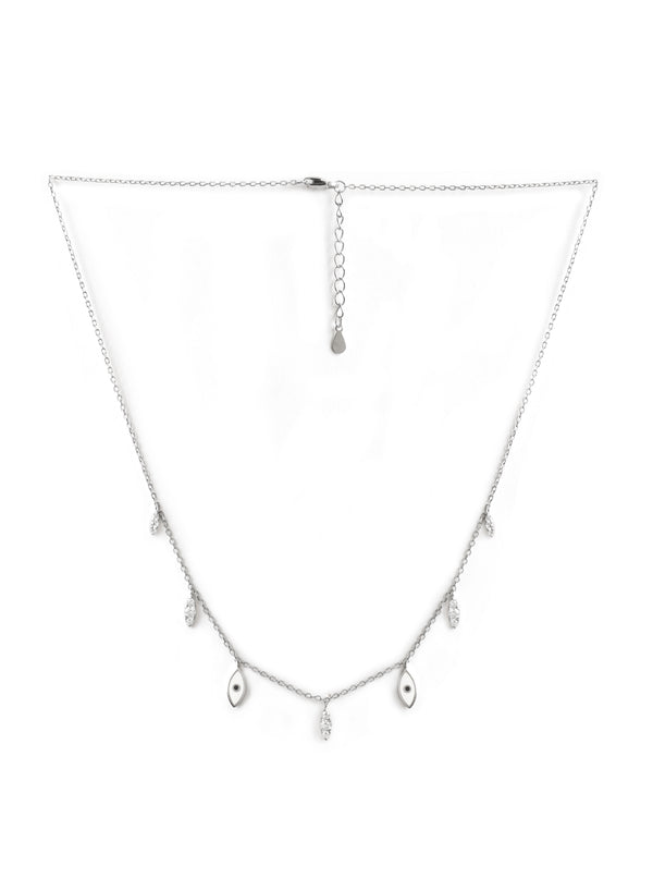 Evil Eye Enamel Charm Necklace