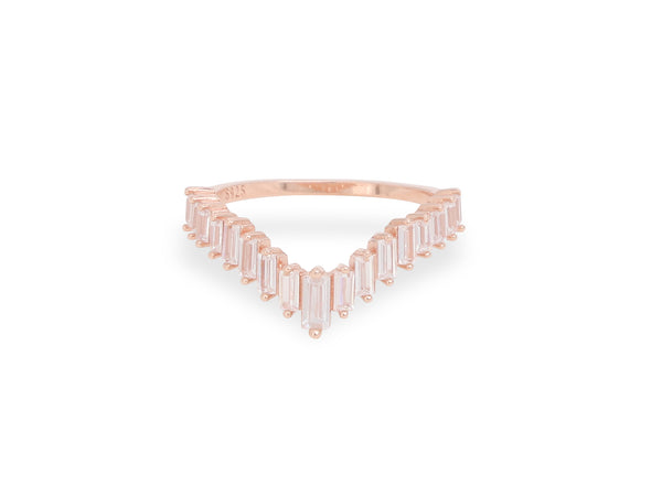 Baguette Curve Statement Ring