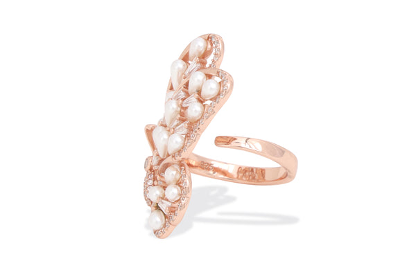 Butterfly Pearl Cluster Statement Ring