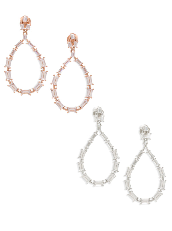 Lumi Teardrop Baguette Dangler Earrings