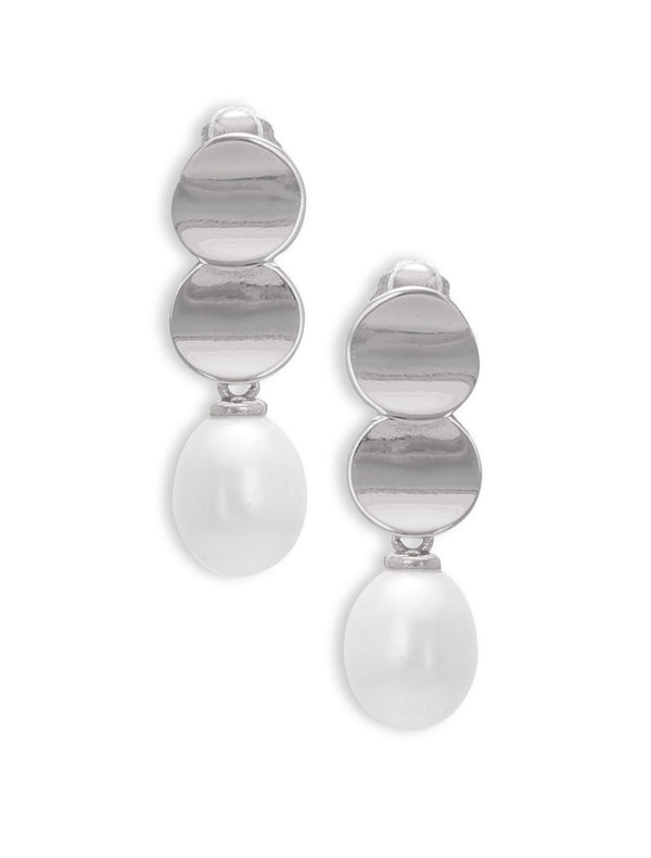 Luna Pearl Disc Danglers