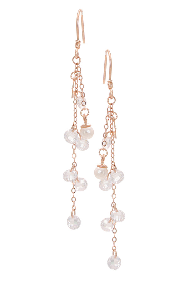 Crystal & Pearl Drop Earrings