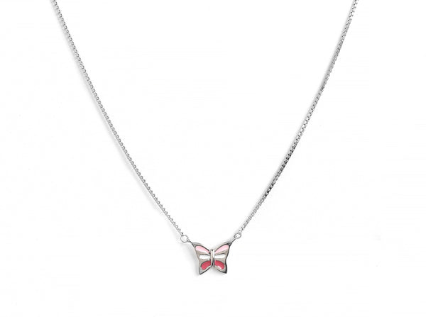 Butterfly Enamel Charm Necklace