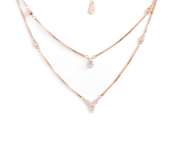 Layered Butterfly Charm Necklace