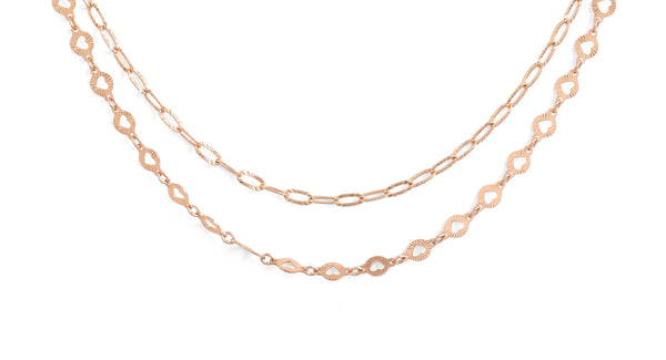 Layered Heart Link Necklace