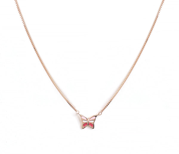 Butterfly Enamel Charm Necklace