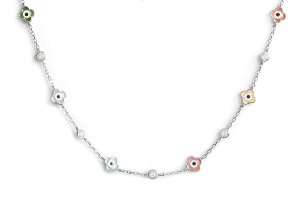 Evil Eye Enamel Chain Necklace