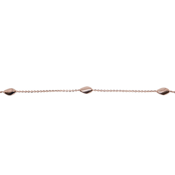 Minimalist Rose Gold Bracelet with Polished Bead Accents