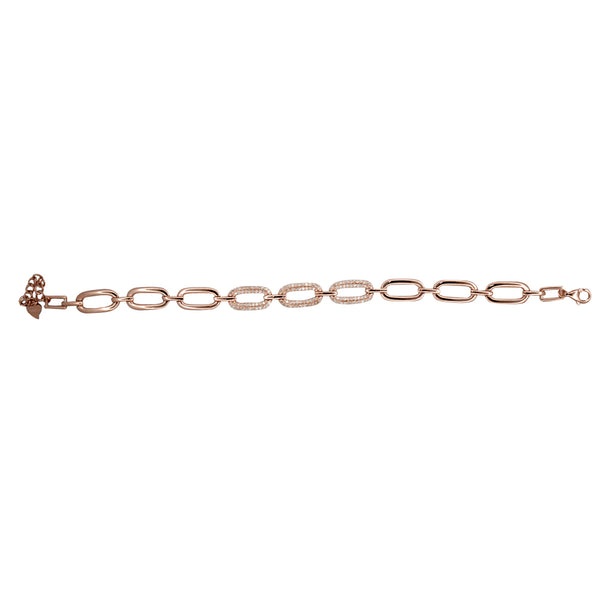 Elegant Gold Link Chain Bracelet with Pave Accents