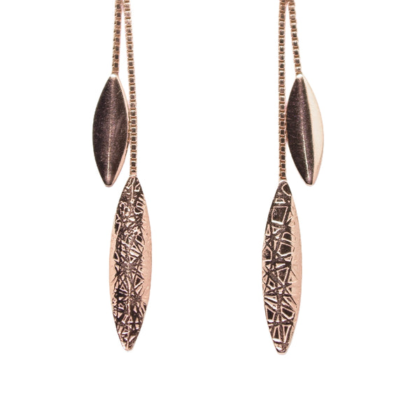 Textured Leaf Chain Drops