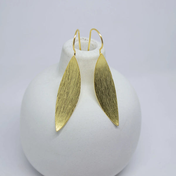 Brushed Leaf Drop Earrings