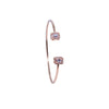 Elegant Open Bangle Bracelet – Rose Gold with Baguette Stones