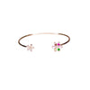 Floral Sparkle Open Cuff Bracelet – Elegant & Colorful Design