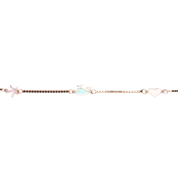 Rose Gold Ocean-Themed Charm Bracelet