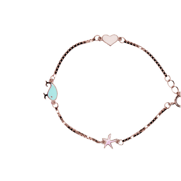 Rose Gold Ocean-Themed Charm Bracelet