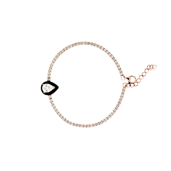 Elegant Teardrop Tennis Bracelet - RoseGold