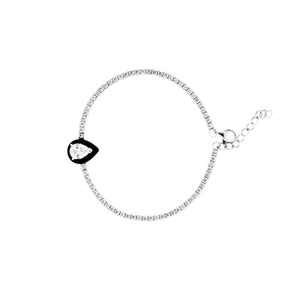 Elegant Teardrop Tennis Bracelet - Silver