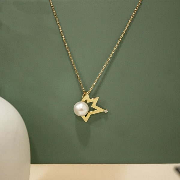 Star Pearl Charm Necklace