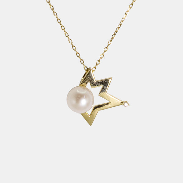 Star Pearl Charm Necklace